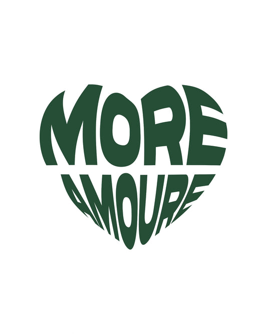 More amoure heart typography logo
