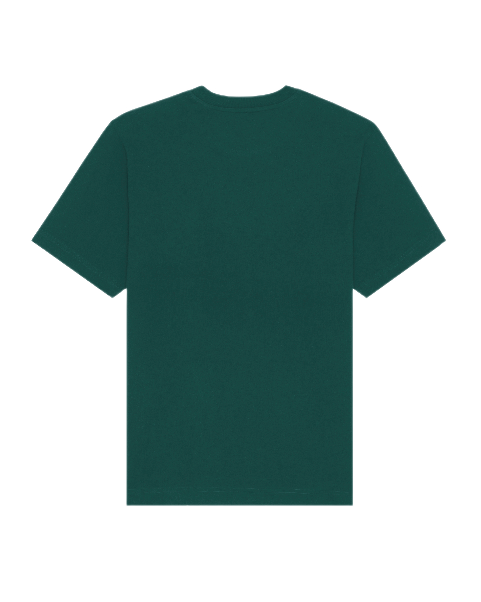 The back of a green heavywweight Ma. T-shirt